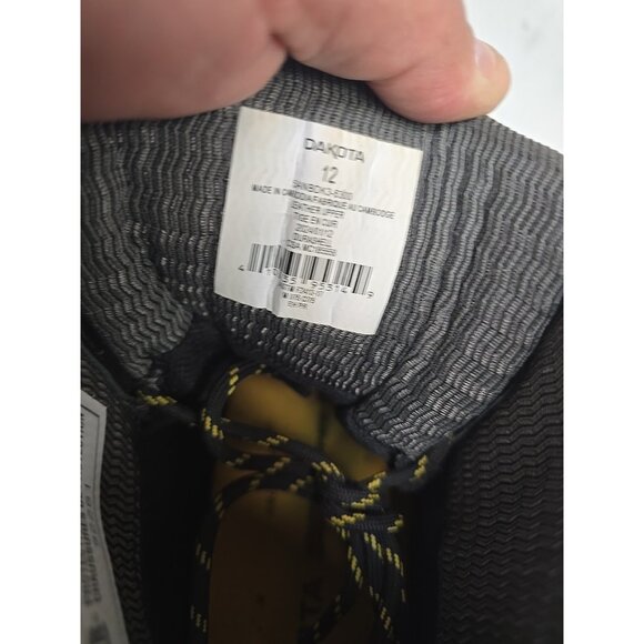 Dakota Men's 6300 6 inch Composite Toe Waterproof Work Boot Black Yellow 12M - Picture 4 of 7